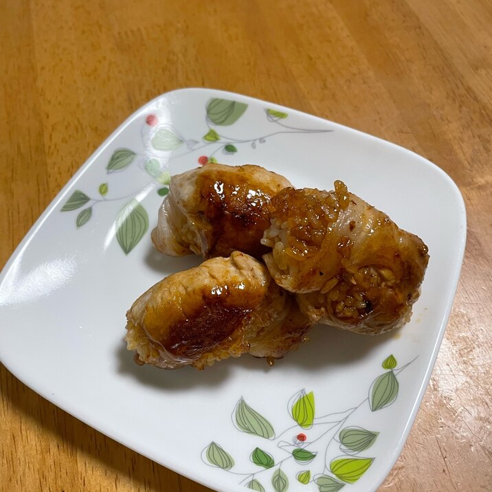 「お弁当」肉巻きおにぎり